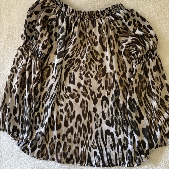 Alberto Makali Leopard prin Off Shoulder Long Sleeve Women’s Top Size Large - Picture 2 of 9